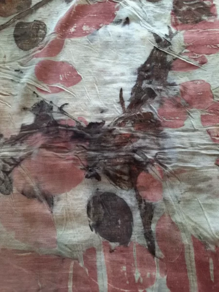 Image of eco-print merino shawl